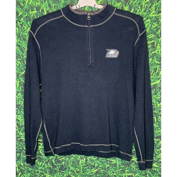 Georgia Southern Eagles GSU Men’s 1/4 Zip Large Blue Sweater L/S Cutter & Buck - Picture 1 of 3